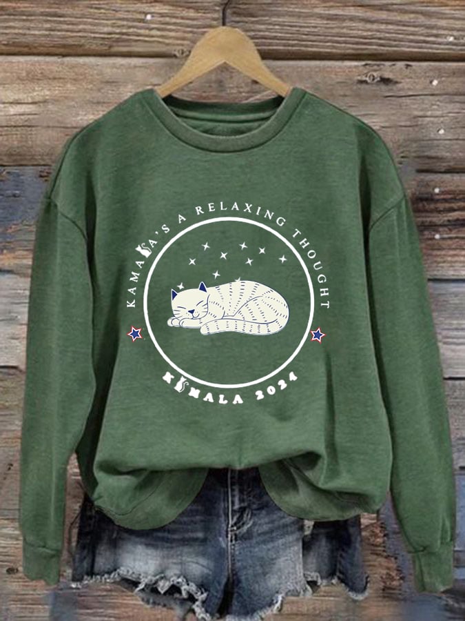 Women's kaml..printed round neck sweatshirt