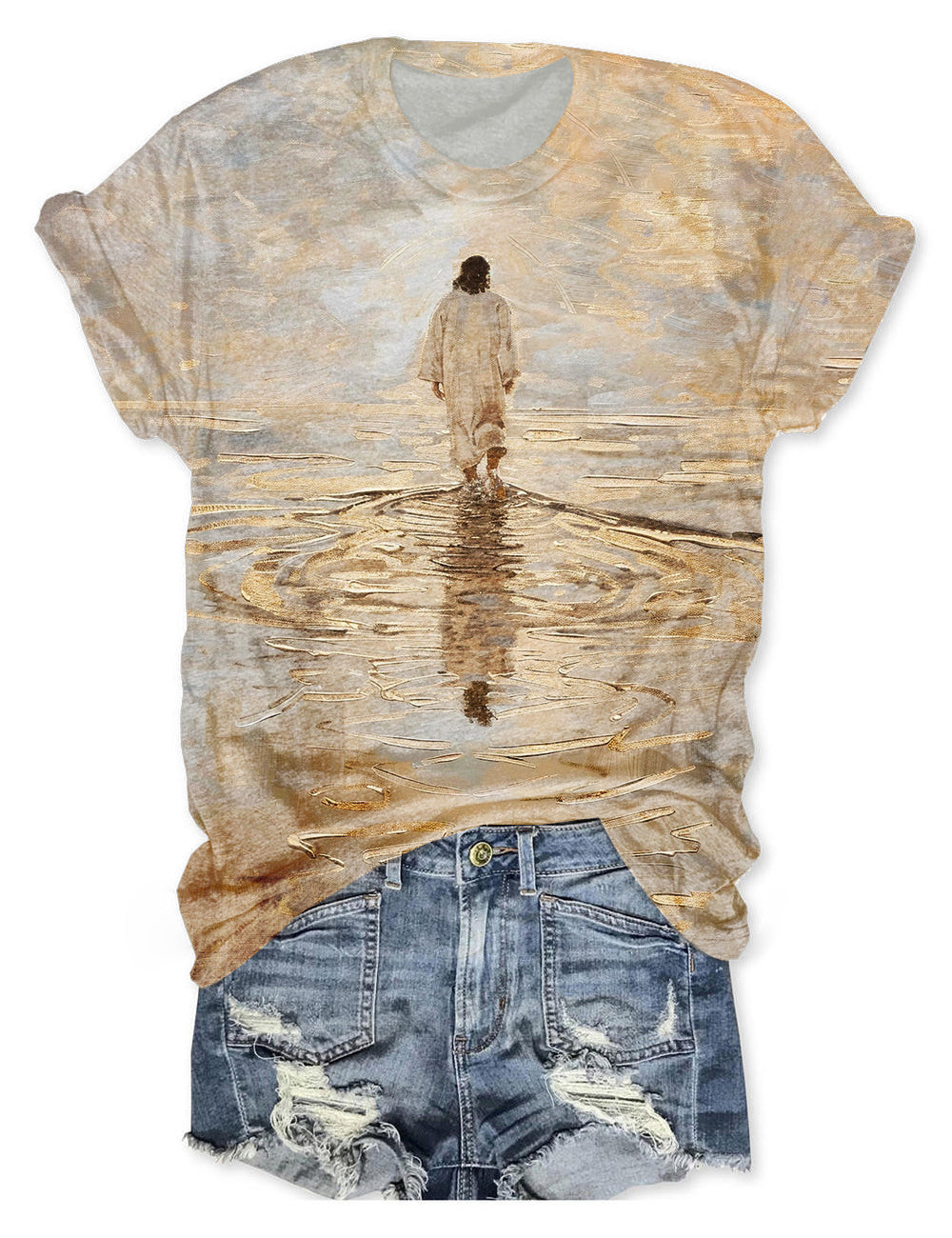 Women's Jesus Print T-Shirt