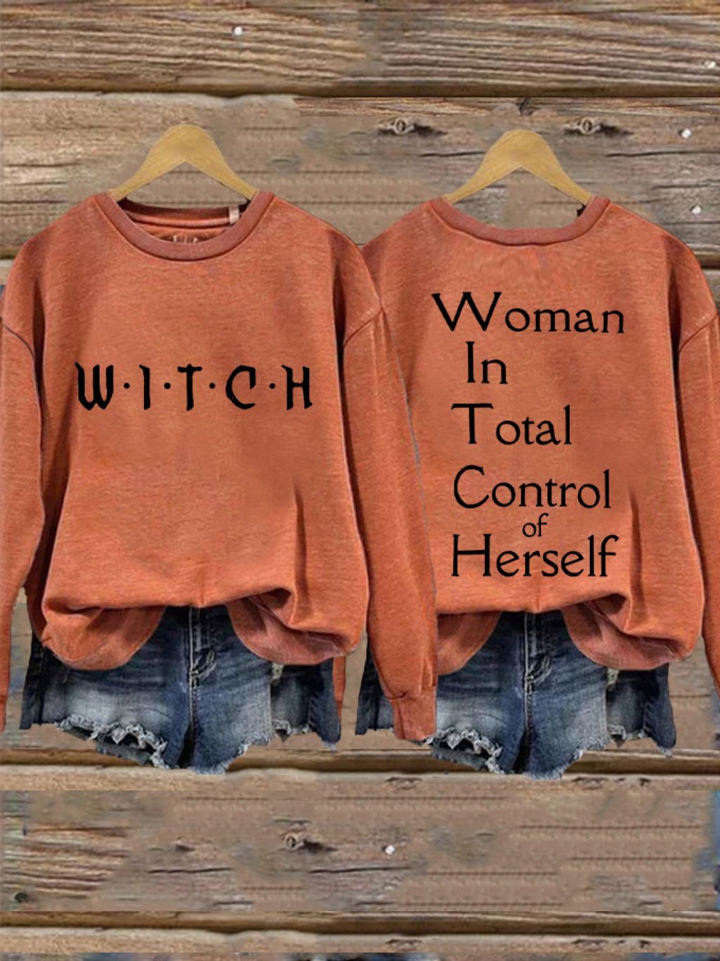 Women's Witch Woman In Total Control Herself Powherful Printed Sweatshirt