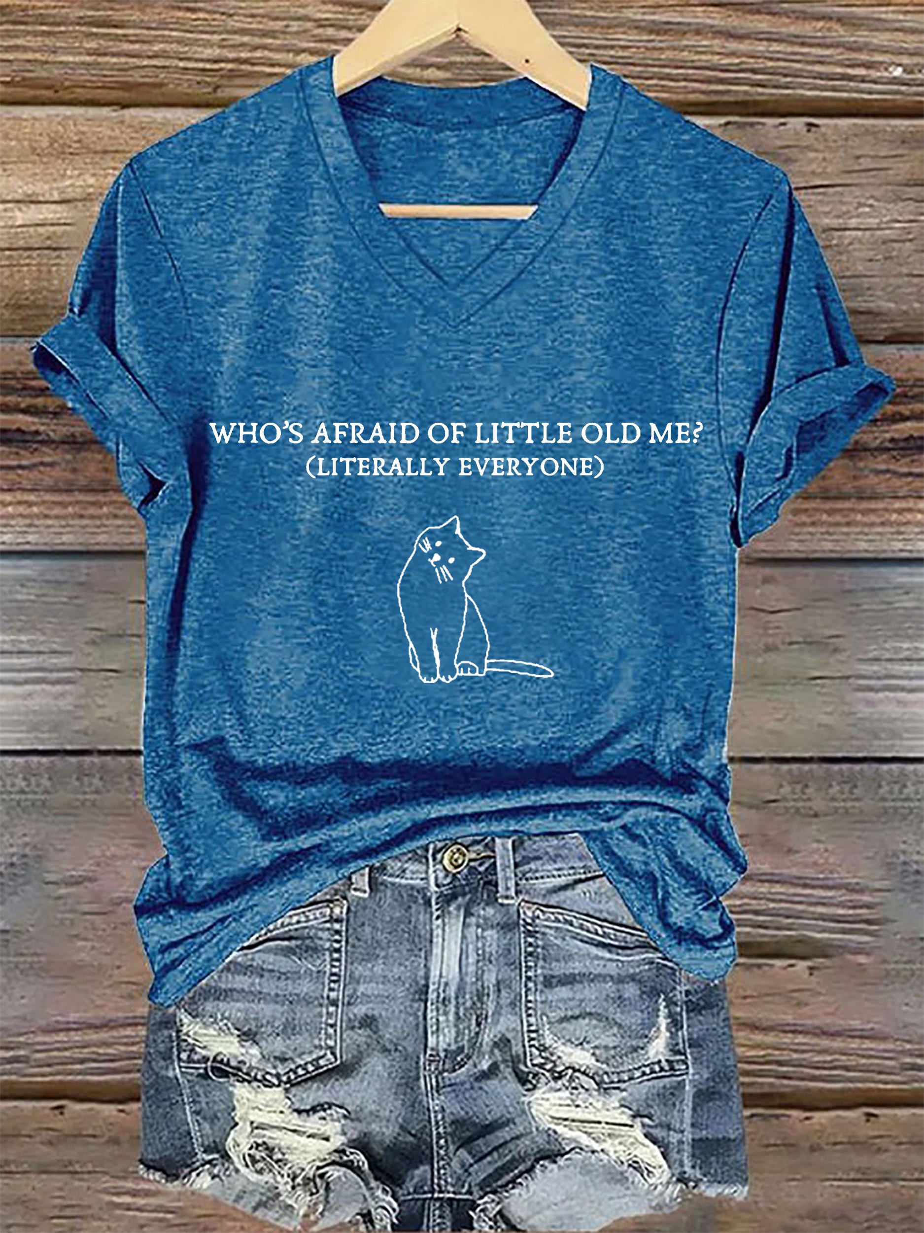 Women's La 2024 Who'S Afraid Of Little Old Me? (Literally Everyone) Printed Short-Sleeved T-Shirt
