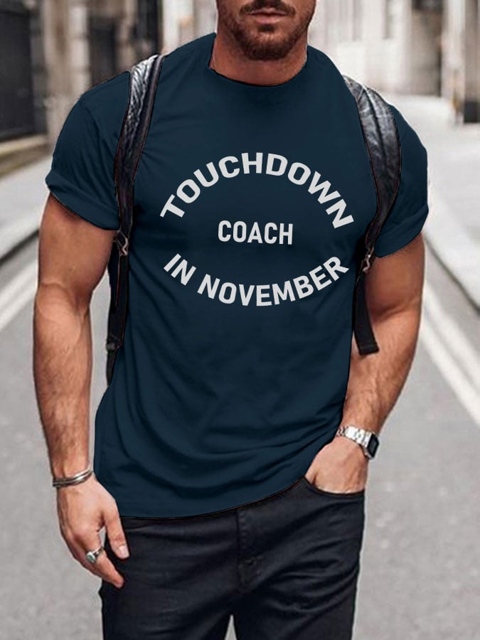 Men's touchdown coach printed T-shirt