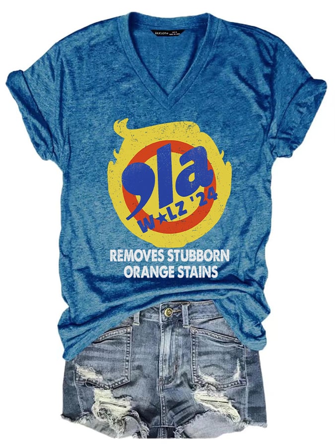Women's 2024 Removes Stubborn Orange Stains Print T-Shirt