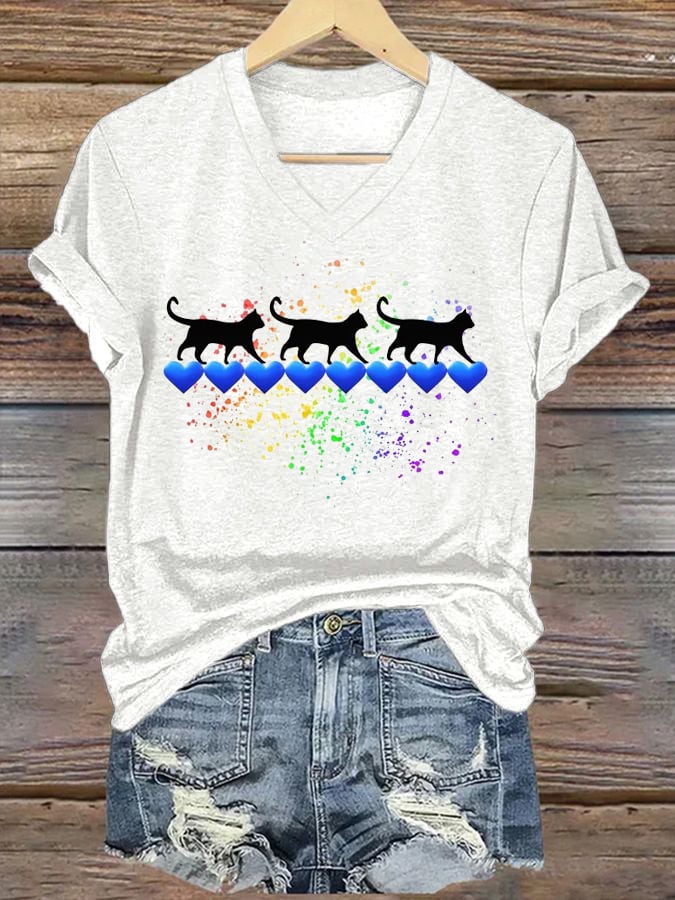 Women's Election Hot Cat Printed Casual T-shirt