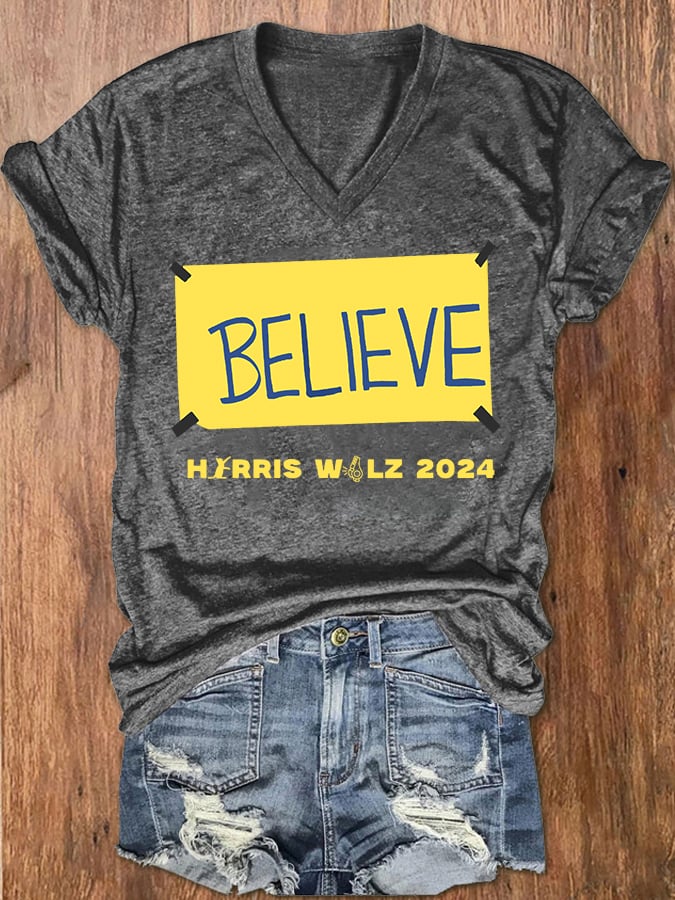 Women's believe printed T-shirt
