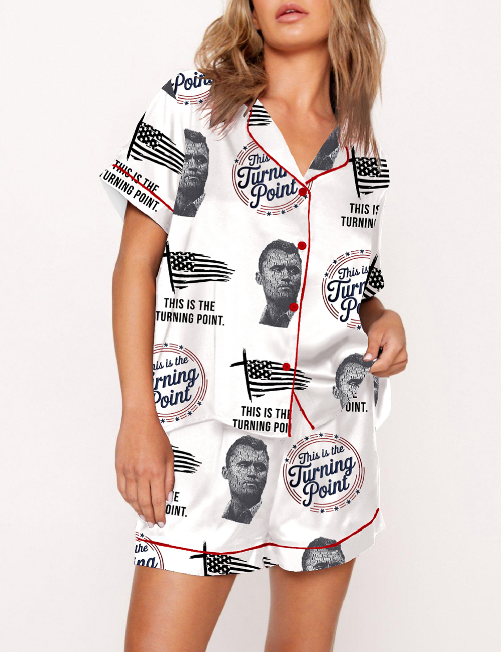 Women's Great American This Is Turning Point USA Freedom Satin Pajama Set
