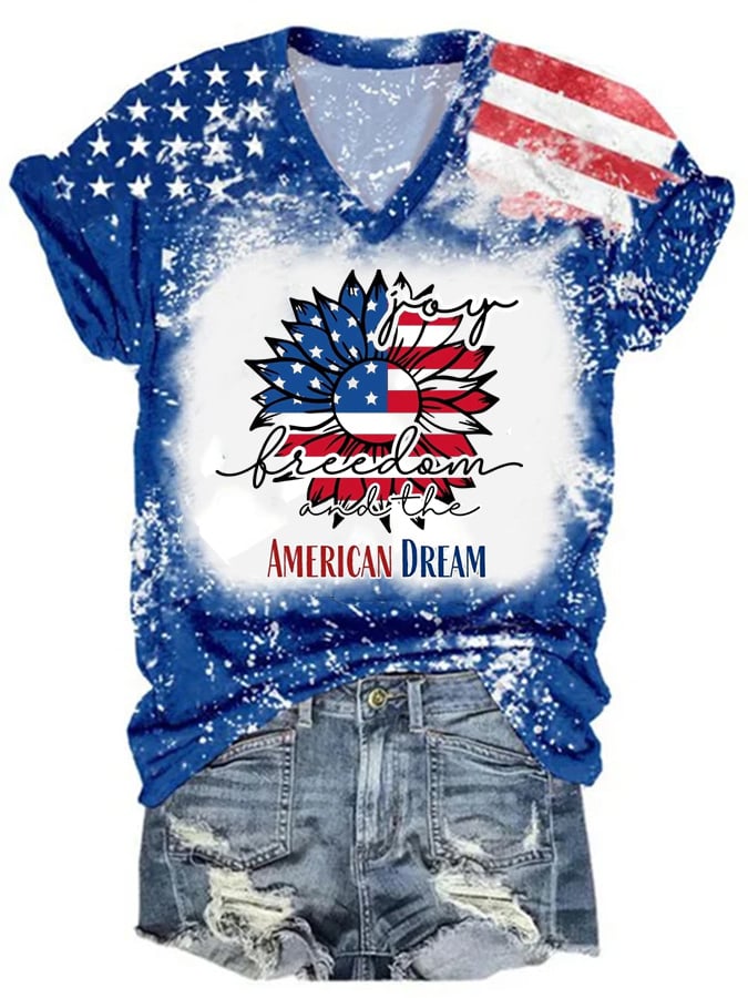 Women'S Joy Freedom and the American Dream Print Casual T-Shirt
