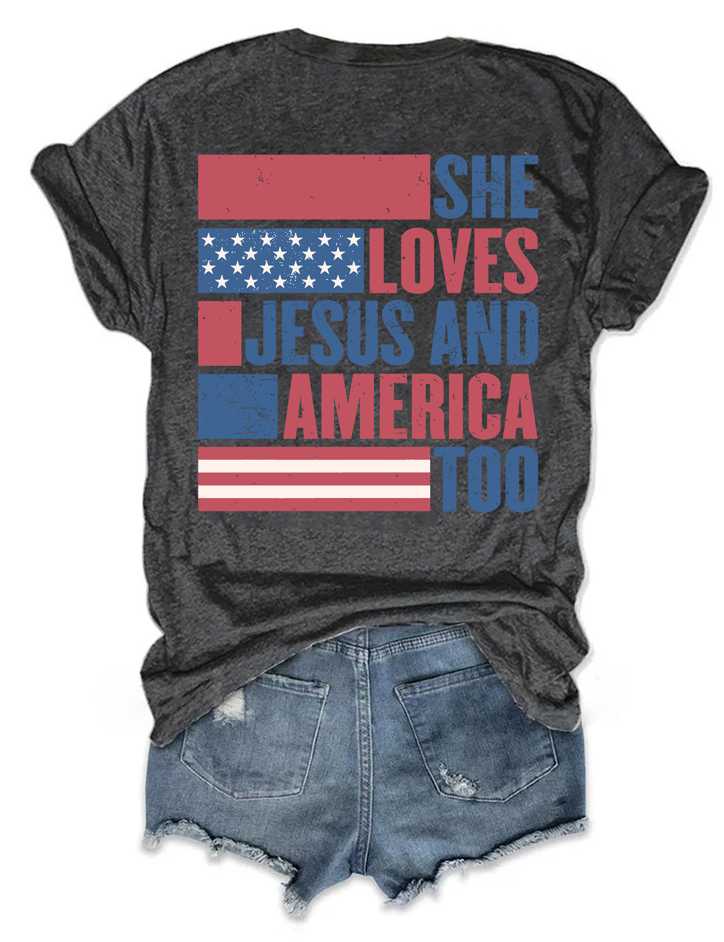 She Loves Jesus and America Too T-Shirt