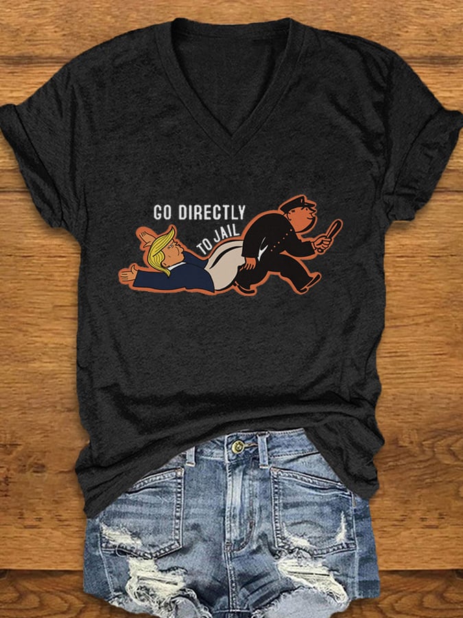 Women's Go Directly to Jail Printed T-Shirt