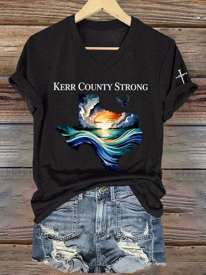 Women's Texas Spirit KERR COUNTY STRONG Print T-shirt