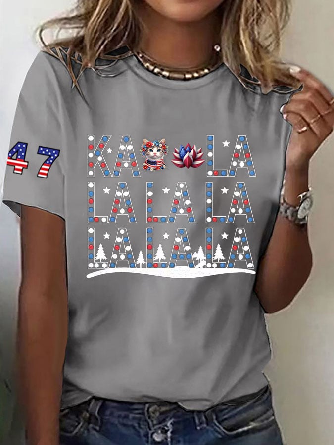 Women's La 47  Printed Short-Sleeved T-Shirt