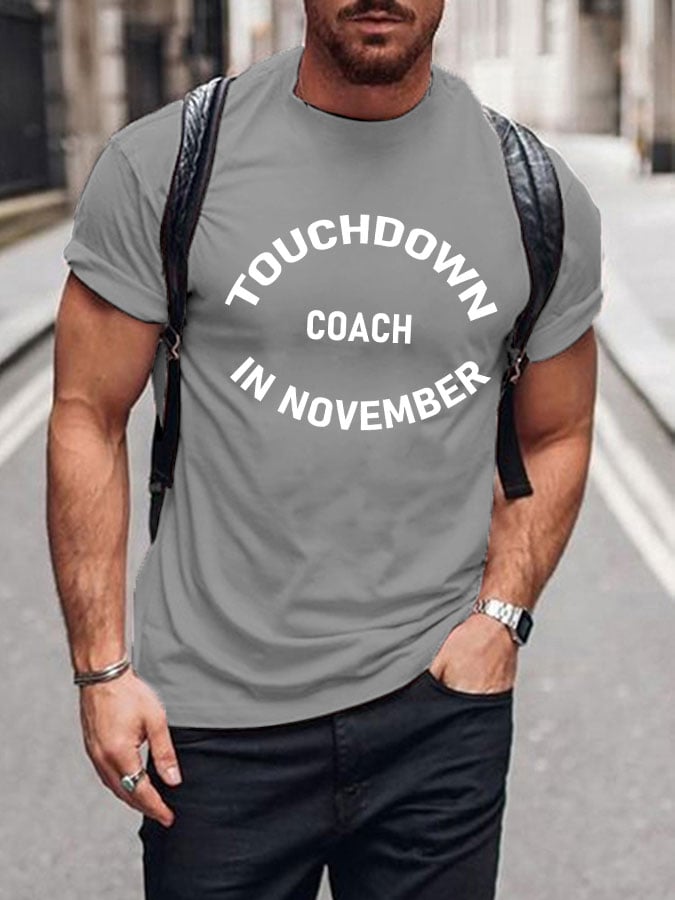 Men's touchdown coach printed T-shirt