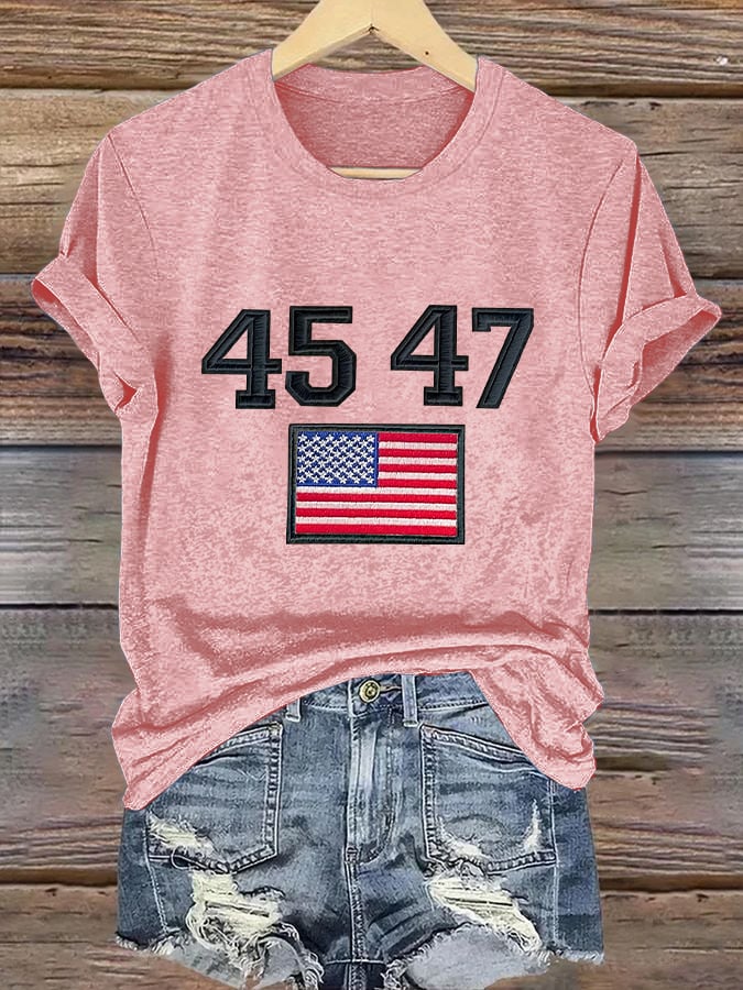 Retro 45 47 Print T-Shirt