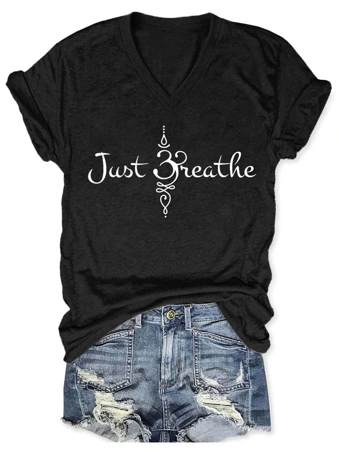 Women's Just Breathe Print T-shirt