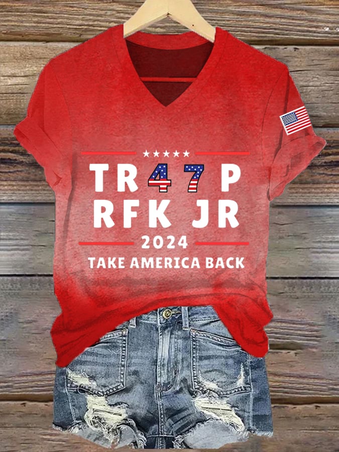 Women's 2024 Take America Back  Printed Short-Sleeved T-Shirt