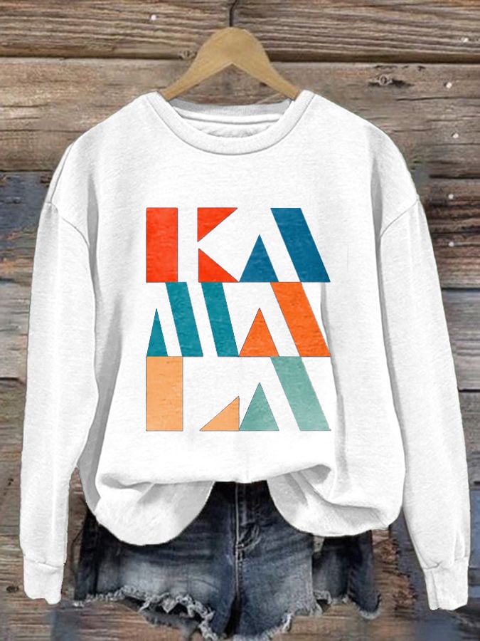 Women's comma la print crew neck sweatshirt