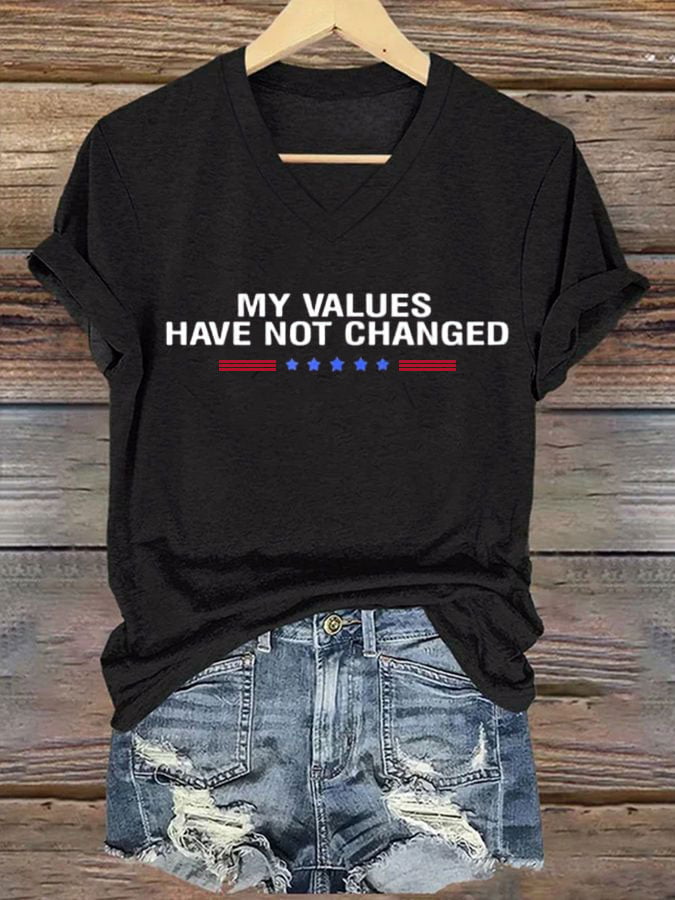 Women's My Values Have Not Changed Print Casual T-Shirt