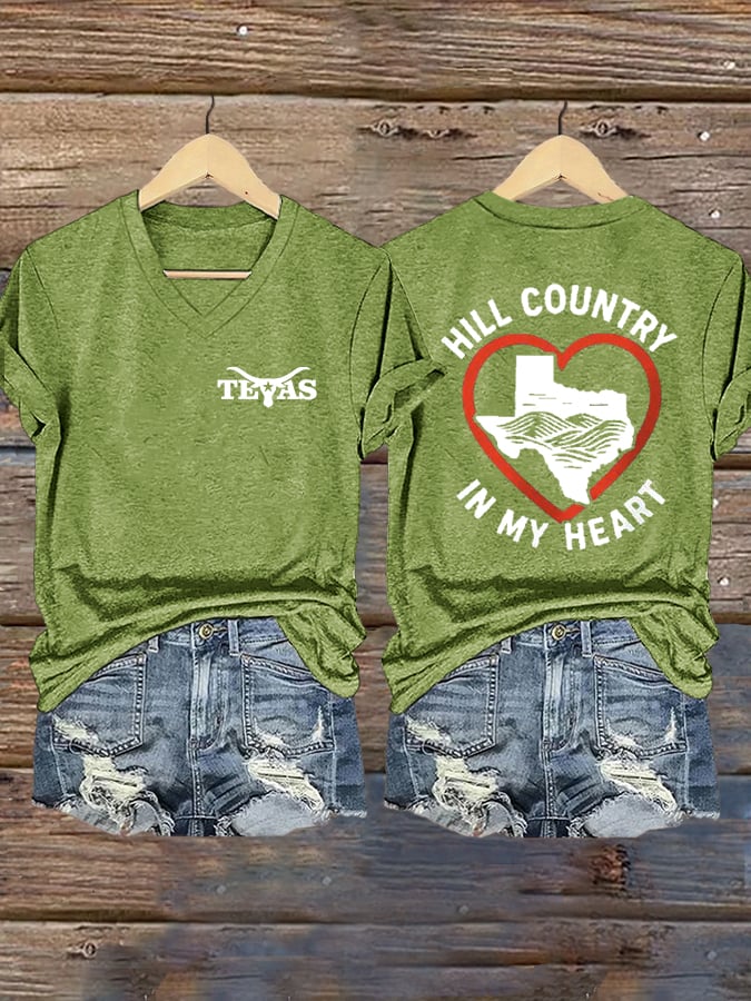 Women's Texas Flooding Print Casual T-Shirt