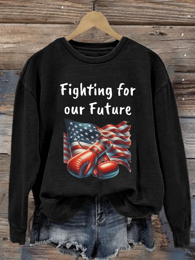 Women's Fight For Our Future Printed Casual Sweatshirt