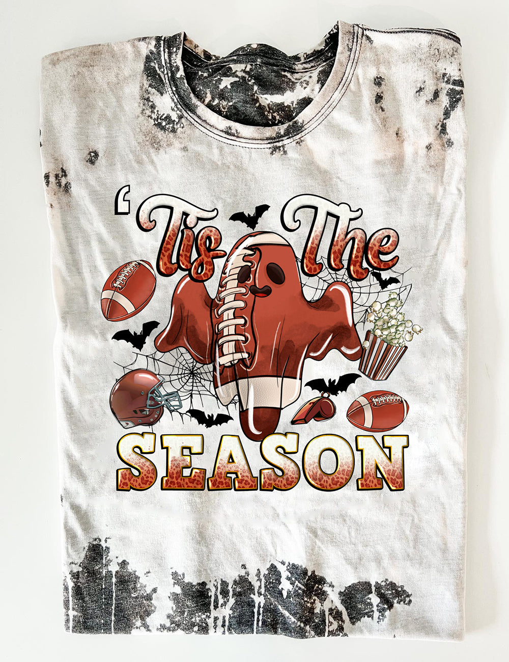 Women's Tis' The Season Football Halloween Print T-Shirt