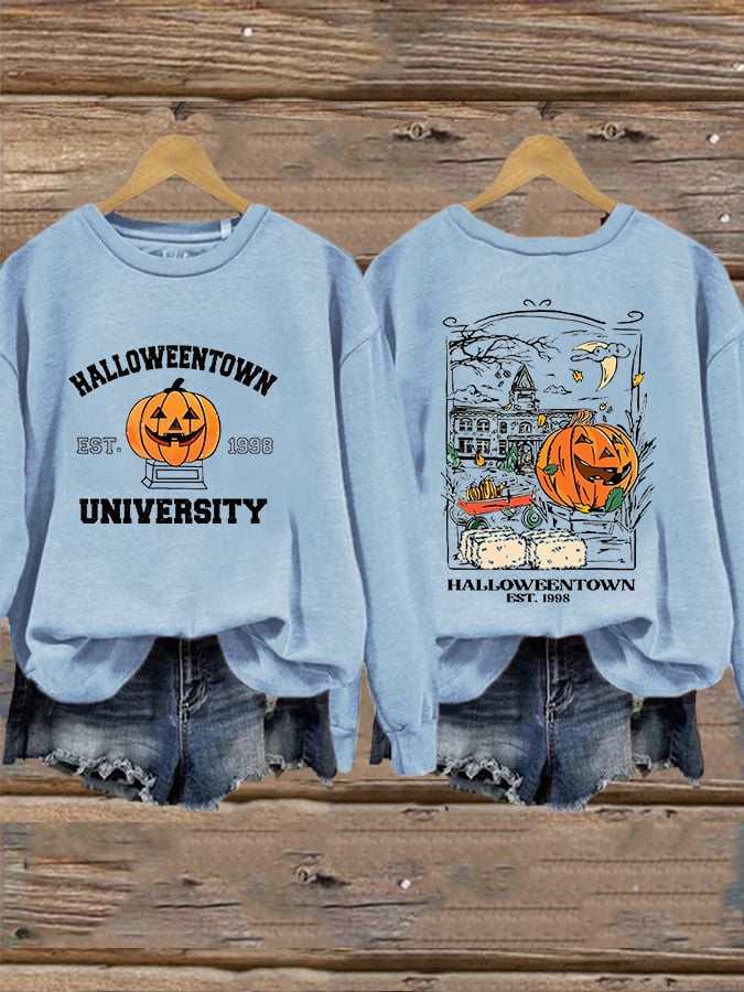 Women's Halloween Town Est 1998 Printed Sweatshirt