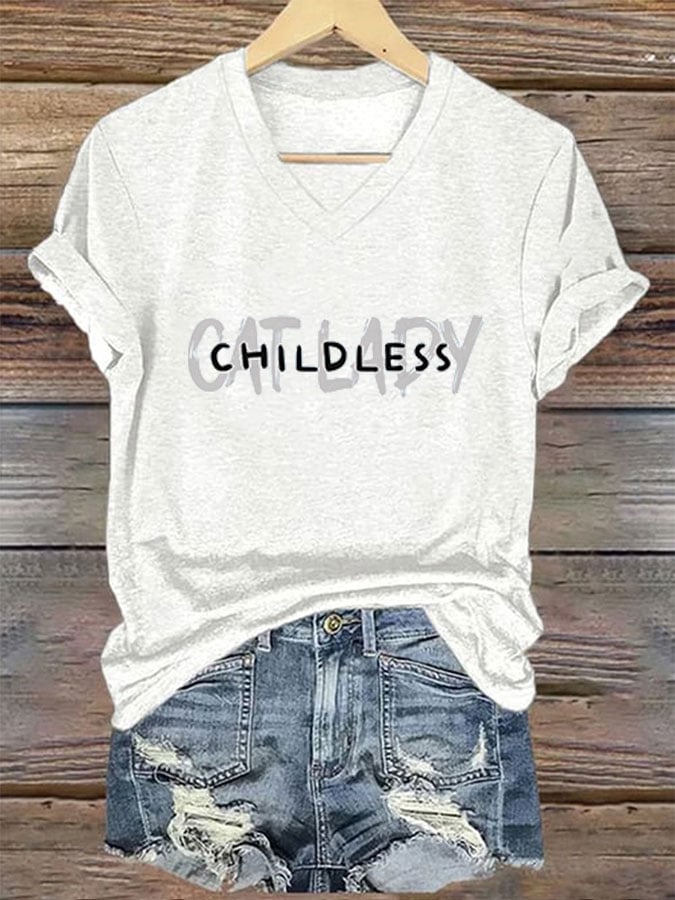 Women's Childless Cat Ladies Print T-Shirt
