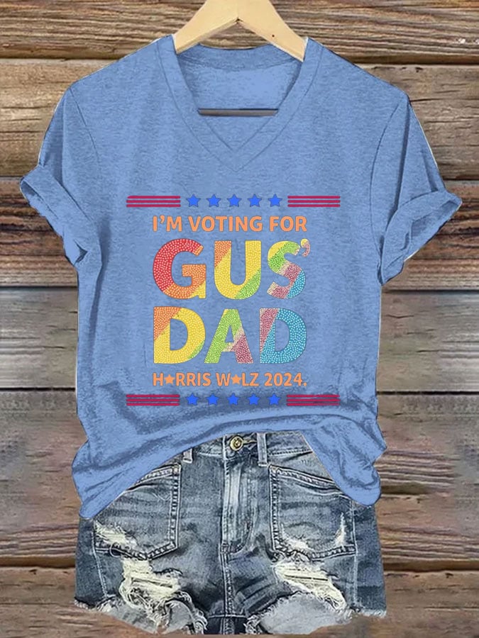 Women's Gus Dad Print Casual T-Shirt