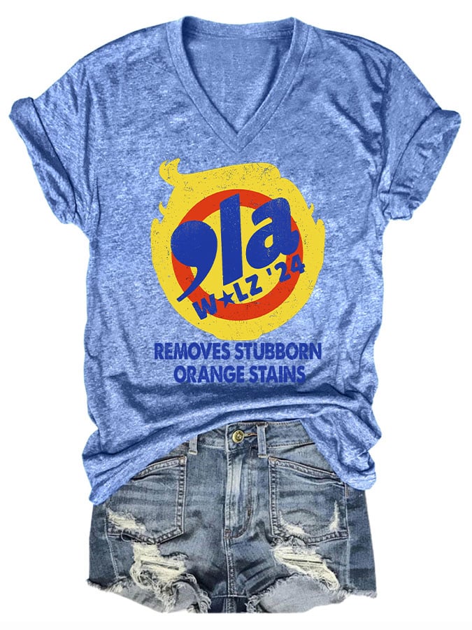 Women's 2024 Removes Stubborn Orange Stains Print T-Shirt