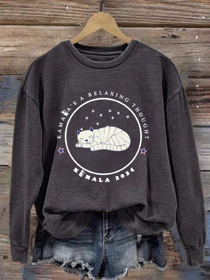 Women's kaml..printed round neck sweatshirt