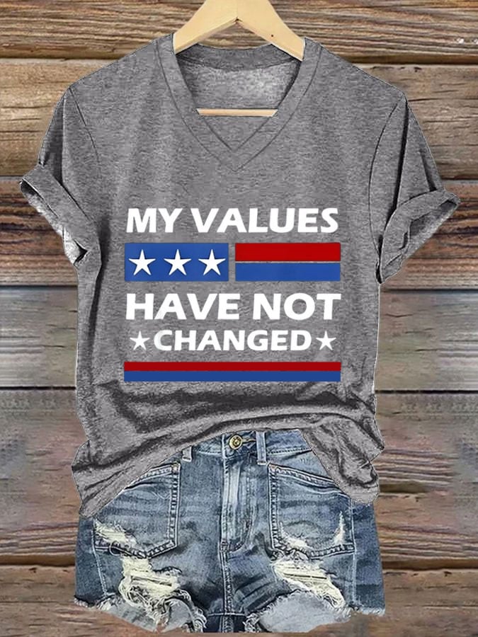 Women's My Values Have Not Changed Print Casual T-Shirt