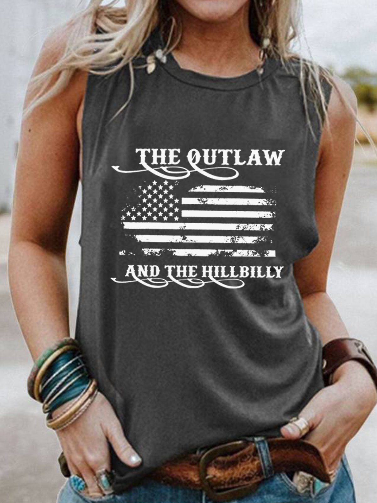 Women's The Outlaw and The Hillbilly Print Sleeveless T-Shirt