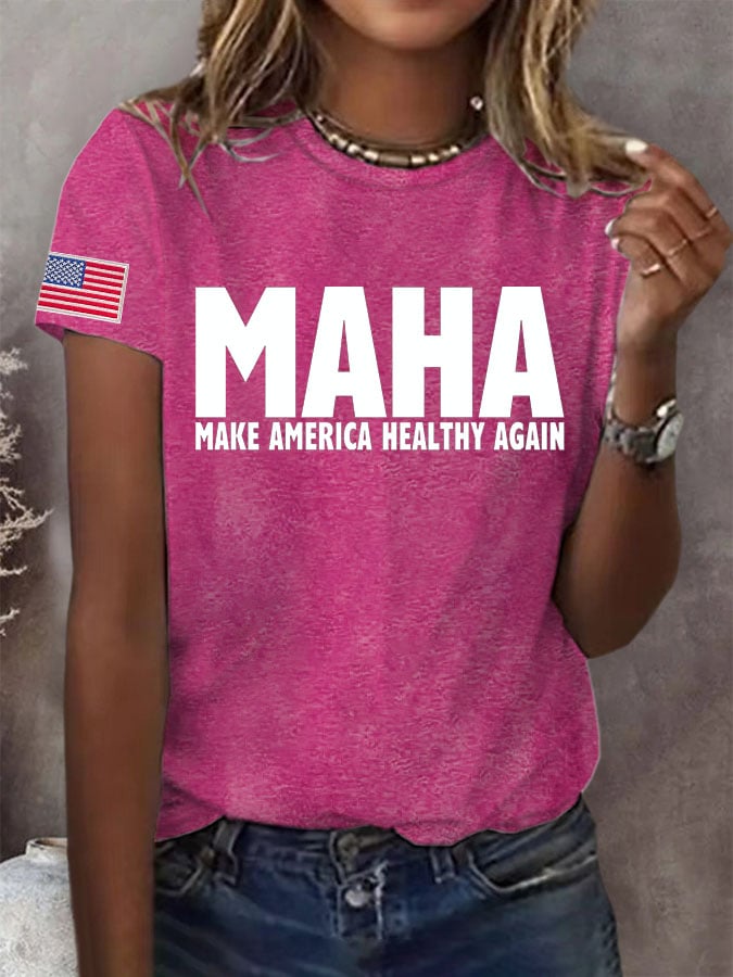 Women'S Maha Make America Healthy Again Printed T-Shirt
