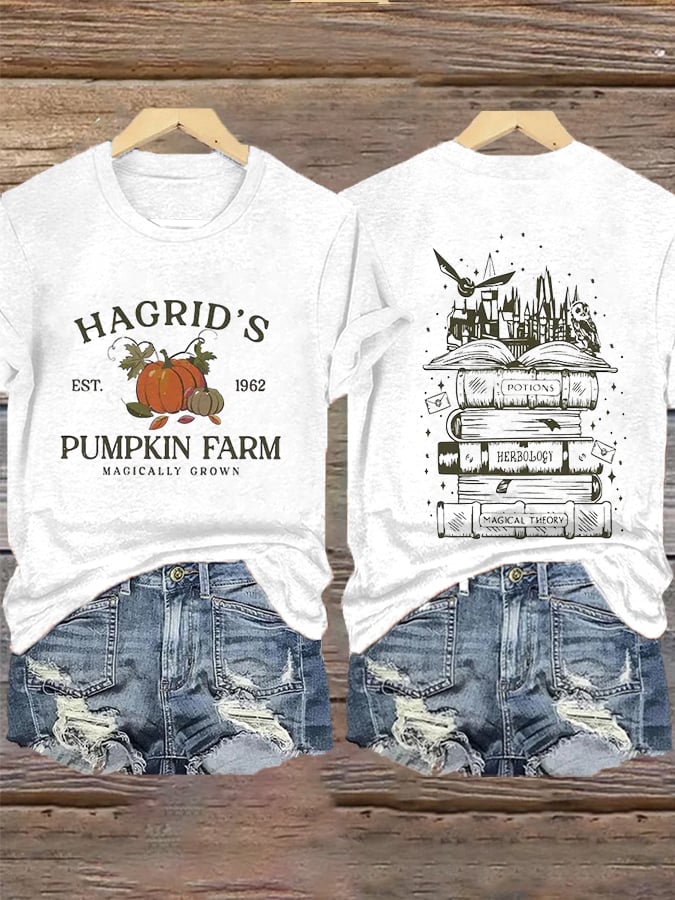 Women'S Hagrid’s Pumpkin Patch Print Casual T-Shirt