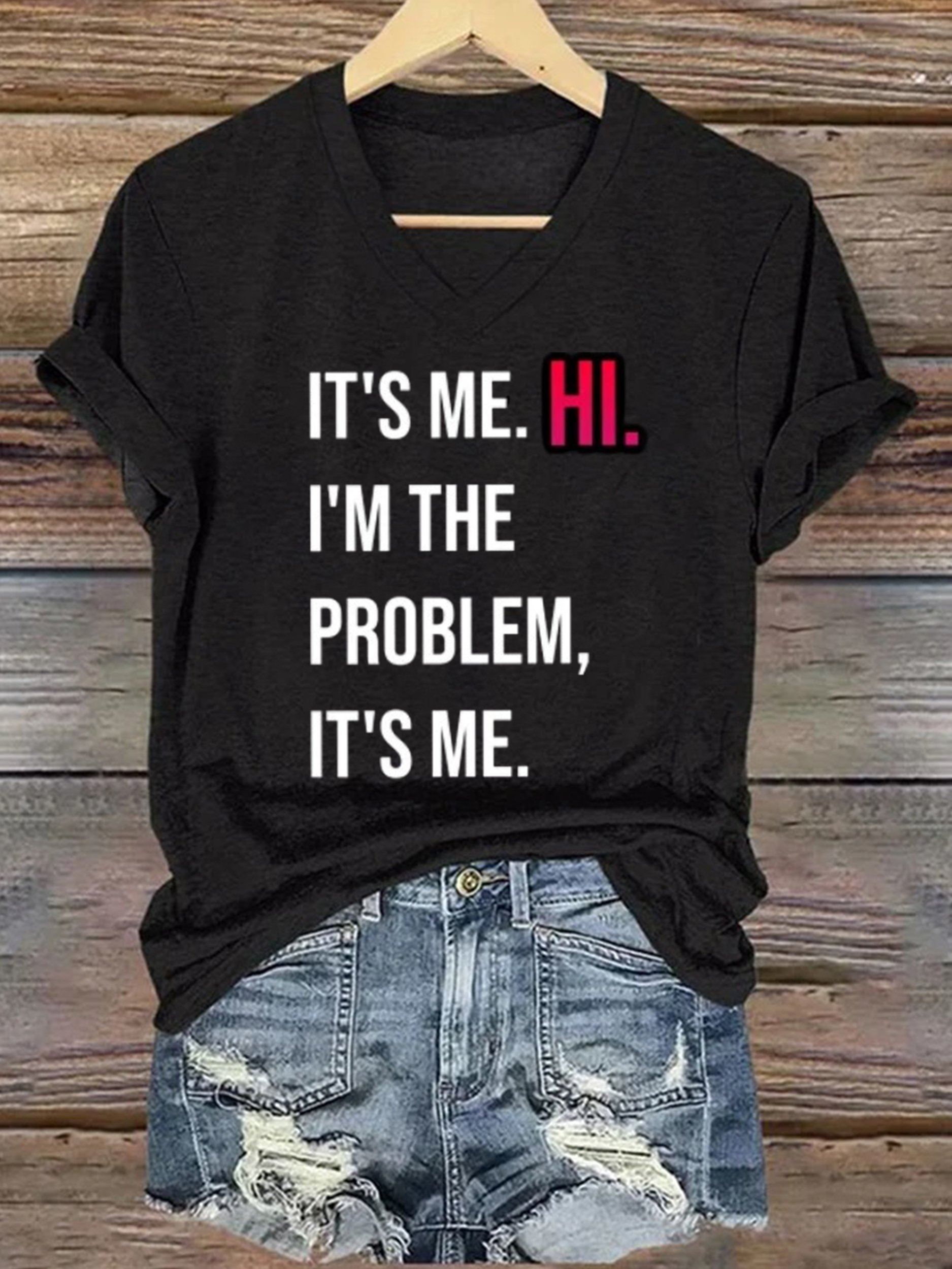 Women's La 2024 Swifties It'S Me.Hi. I'M The Problem, It'S Me. Printed Short-Sleeved T-Shirt