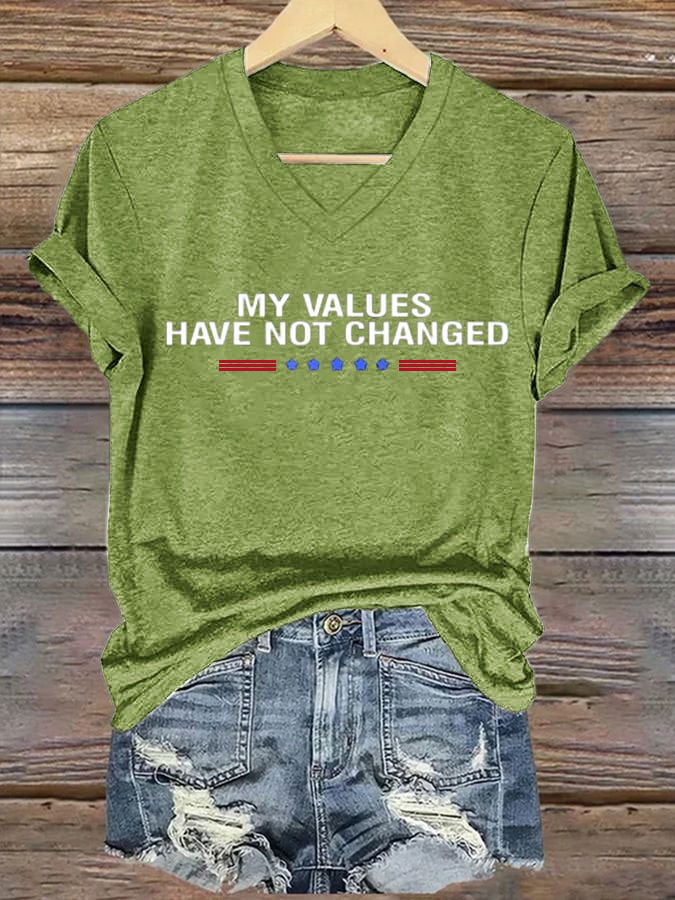 Women's My Values Have Not Changed Print Casual T-Shirt
