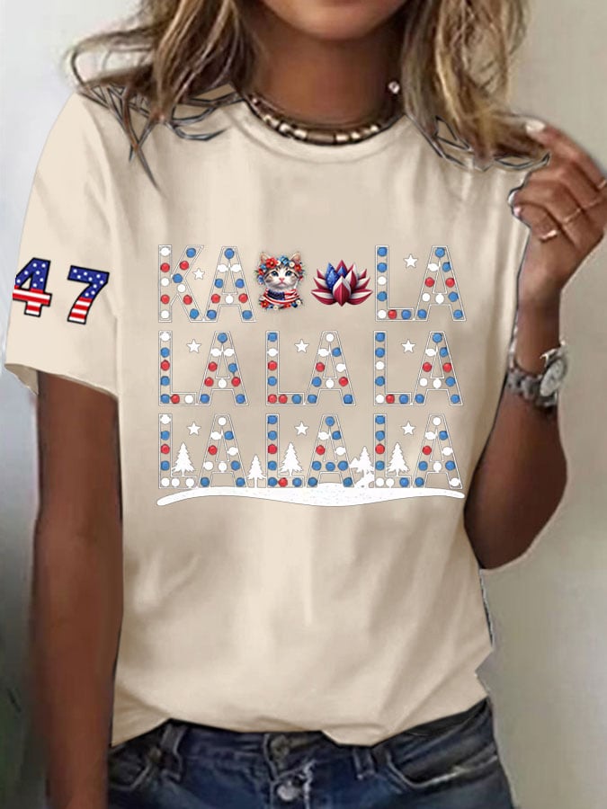 Women's La 47  Printed Short-Sleeved T-Shirt