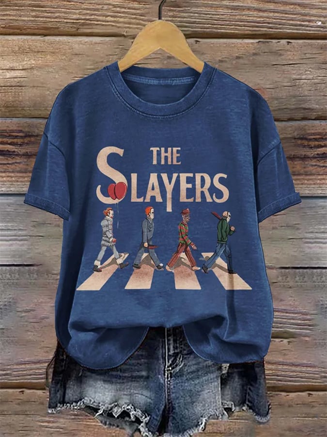 Women's The Slayers Horror Monster Killer Halloween Art Print T-shirt