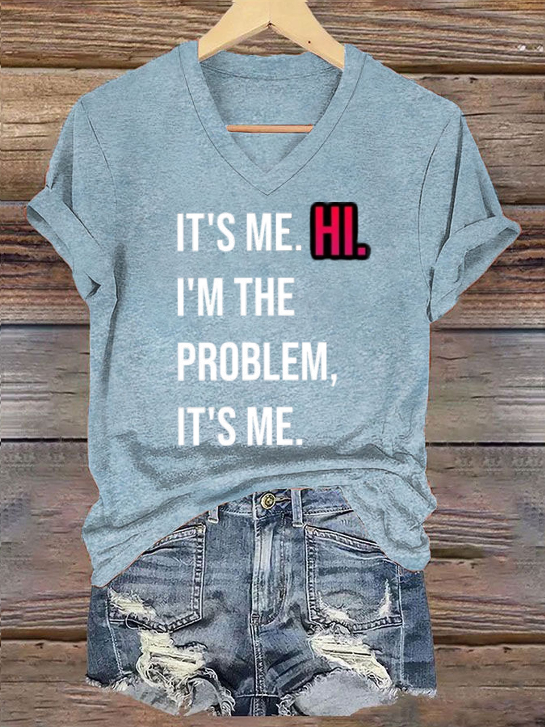 Women's La 2024 Swifties It'S Me.Hi. I'M The Problem, It'S Me. Printed Short-Sleeved T-Shirt
