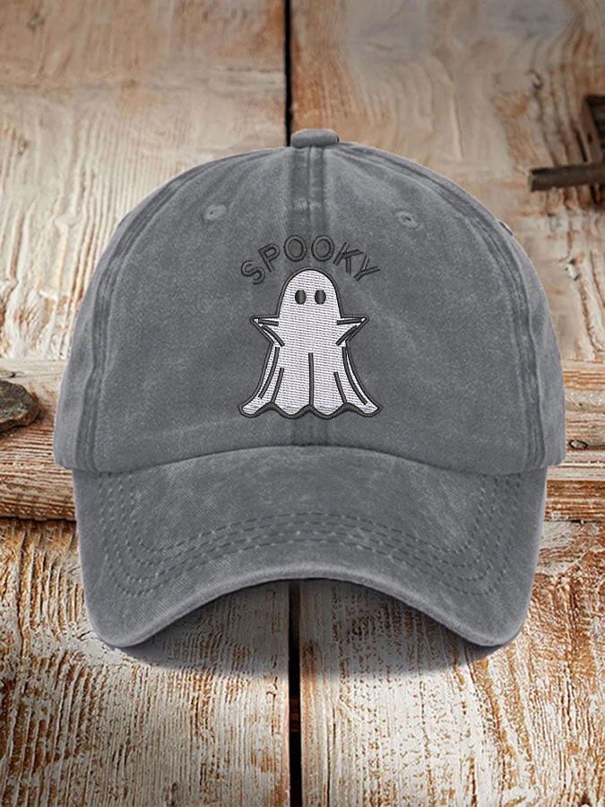 Halloween spooky washed baseball hat