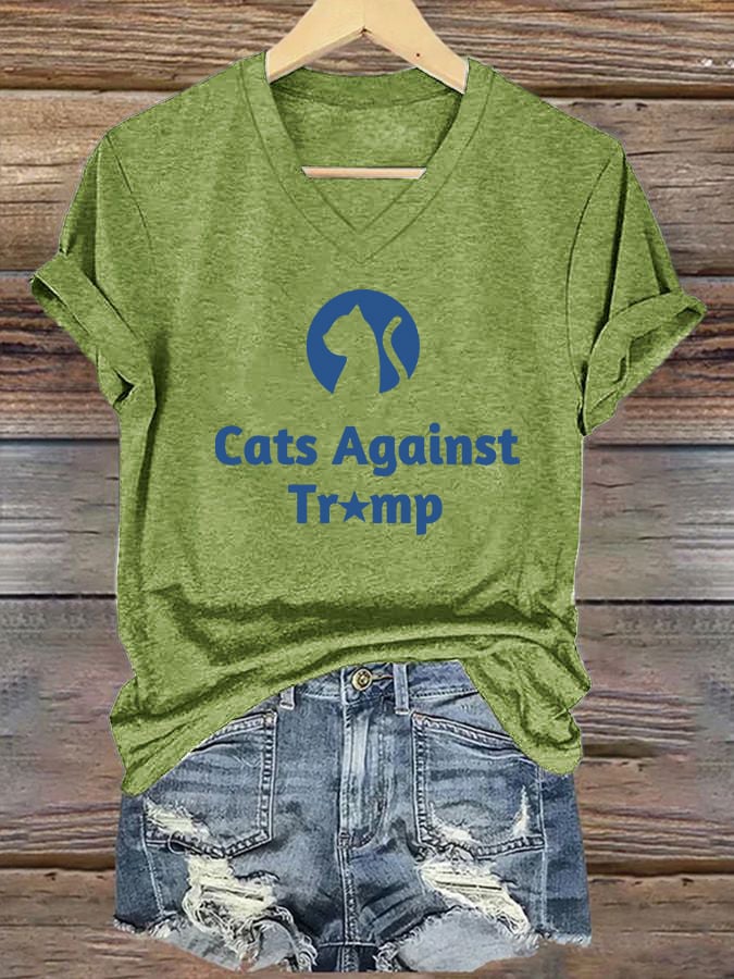 Women's Cats Against T Print T-shirt