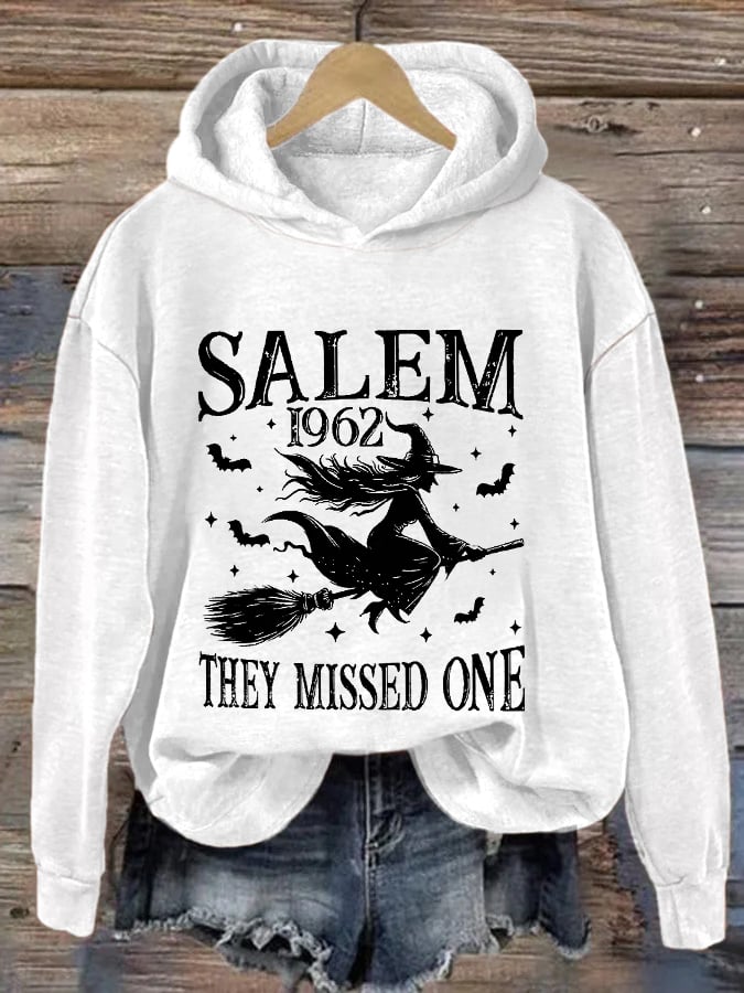 Women's Funny Halloween Witch Salem 1692 You Missed One Casual Hoodie