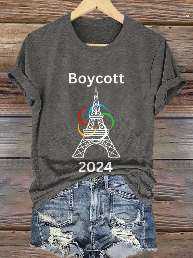 Retro Boycott 2024 Print T-Shirt