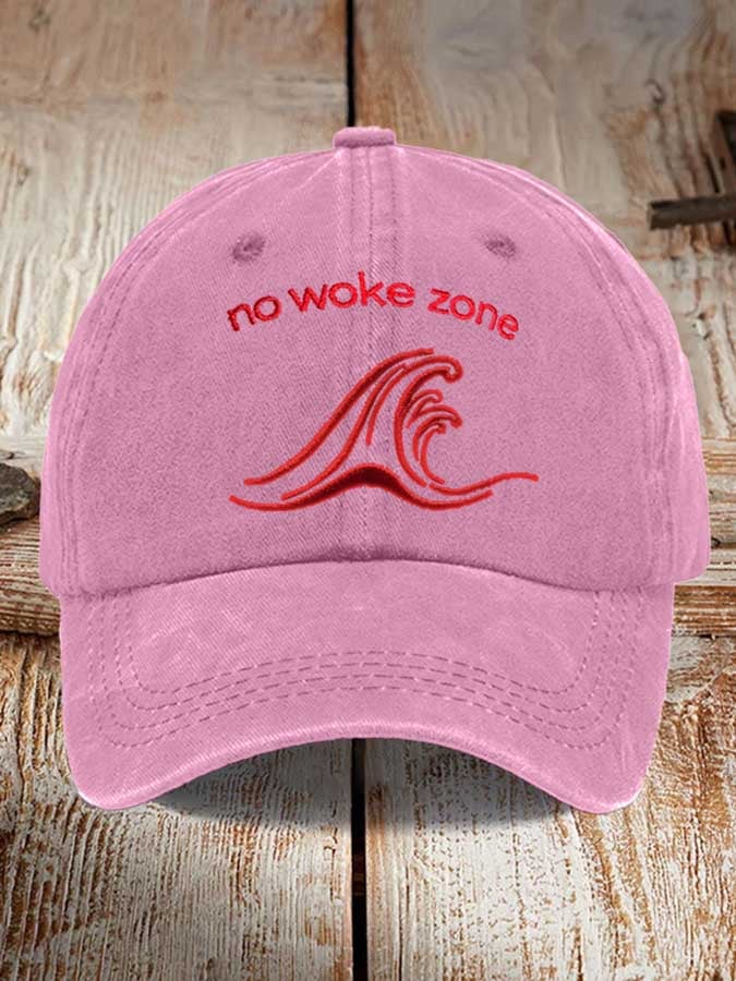 No Woke Zone Print Baseball Cap