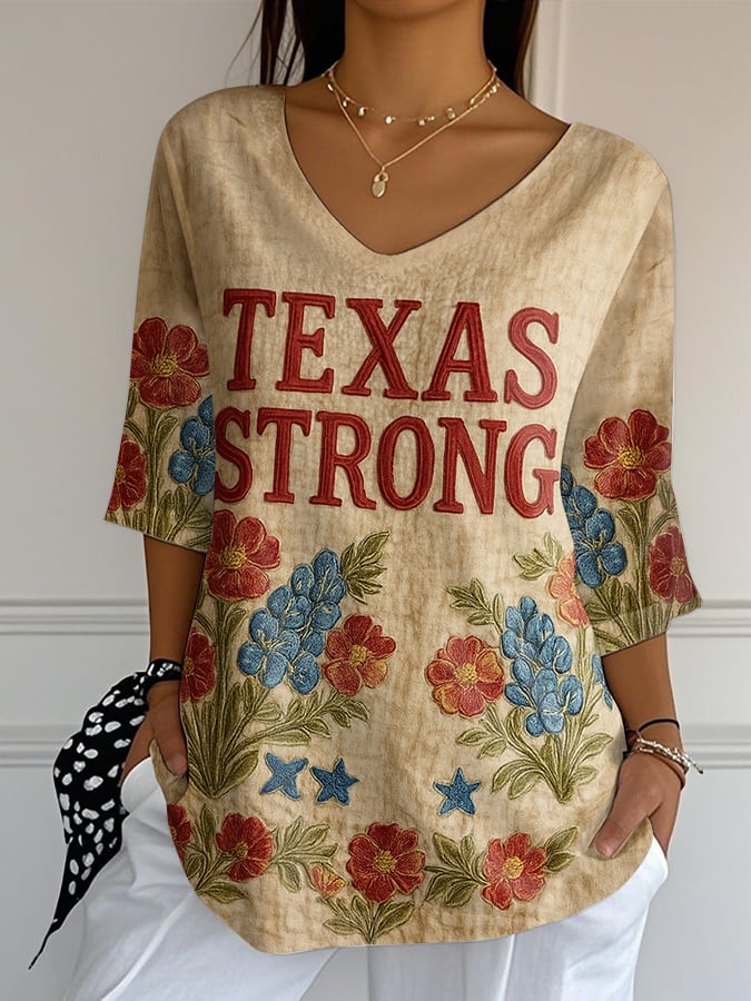 Women's Texas Strong Printed T-Shirt