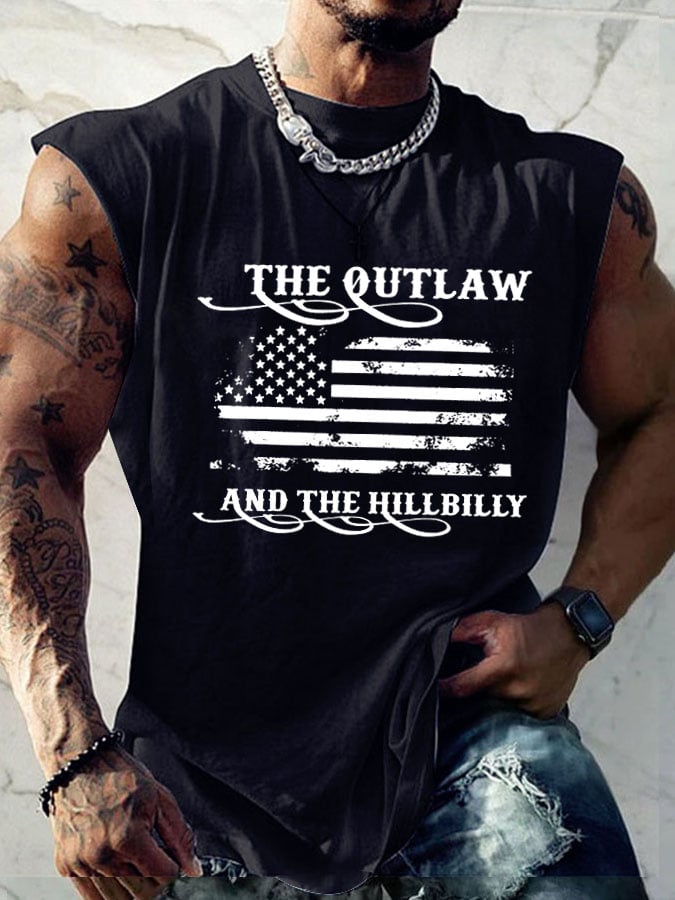 Men's The Outlaw and The Hillbilly Printed Casual Tank Top