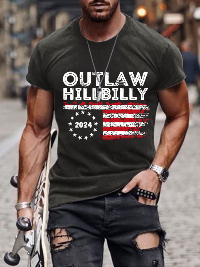 Men's The Outlaw and The Hillbilly Printed Casual T-Shirt