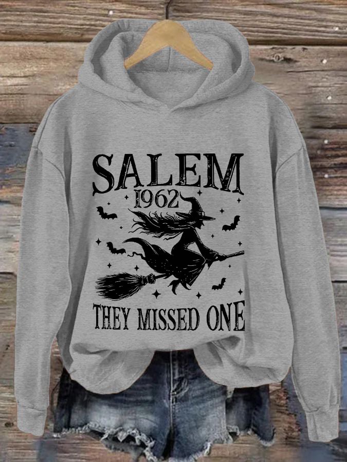 Women's Funny Halloween Witch Salem 1692 You Missed One Casual Hoodie