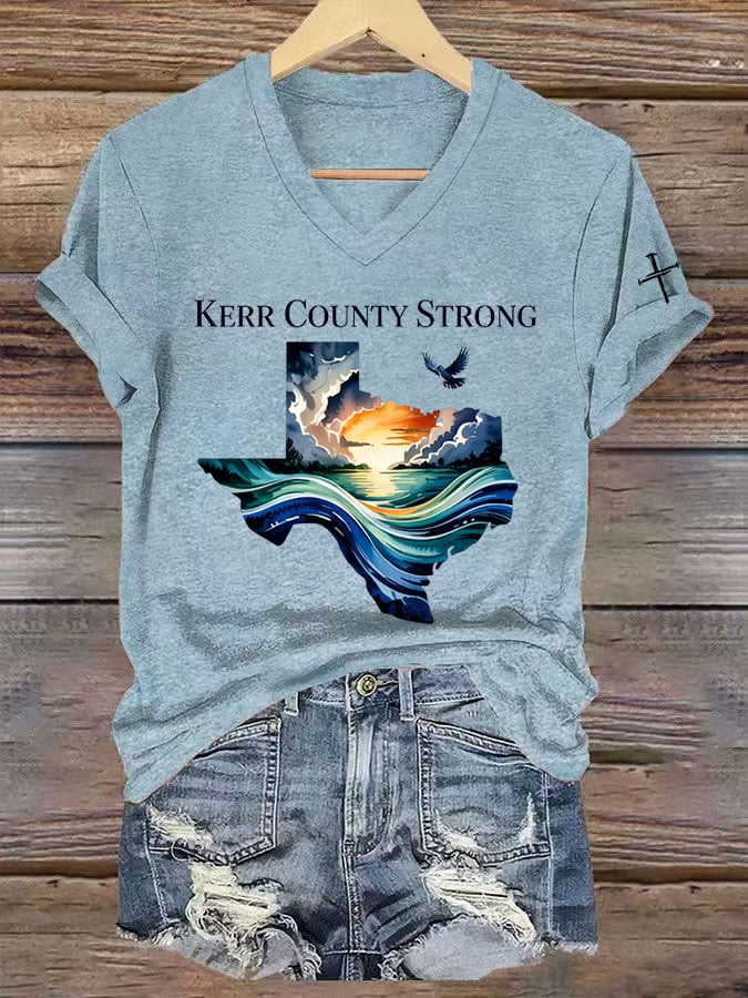 Women's Texas Spirit KERR COUNTY STRONG Print T-shirt