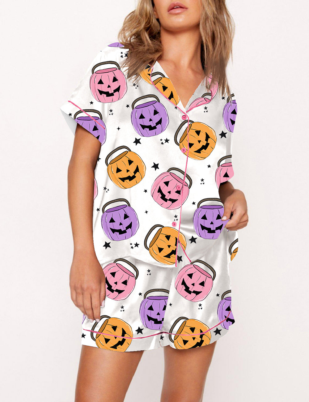 Women's Pumpkin Buckets Pajama Set