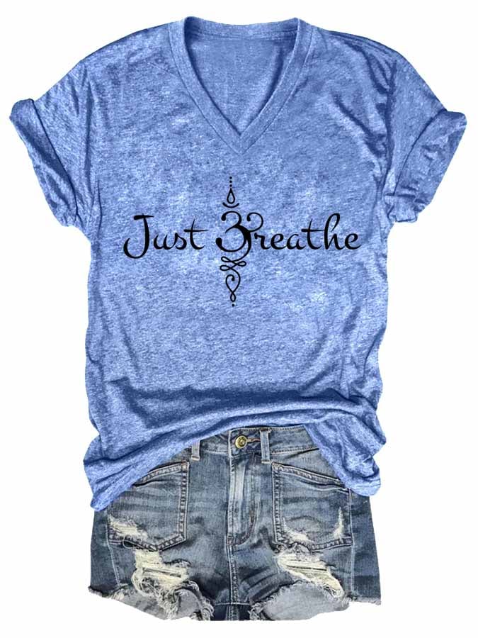 Women's Just Breathe Print T-shirt