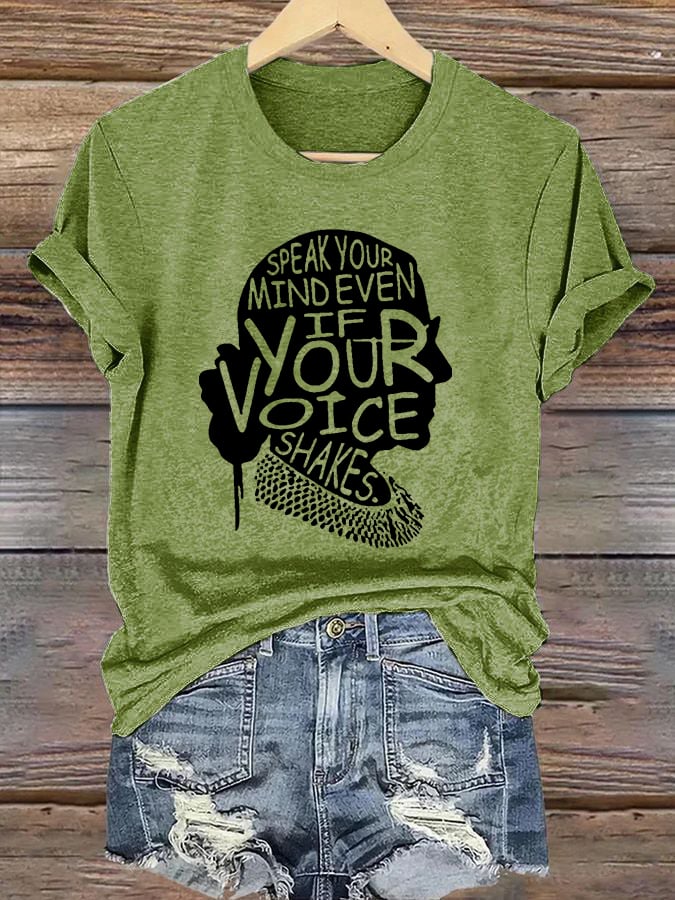 Women's Speak Your Mind Even Even If Your Voice Shakes Print T-Shirt